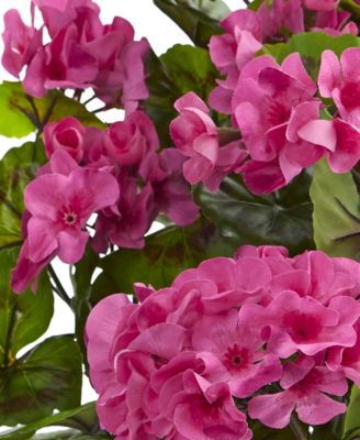 Geranium Artificial Bush, UV Resistant, Set of 3