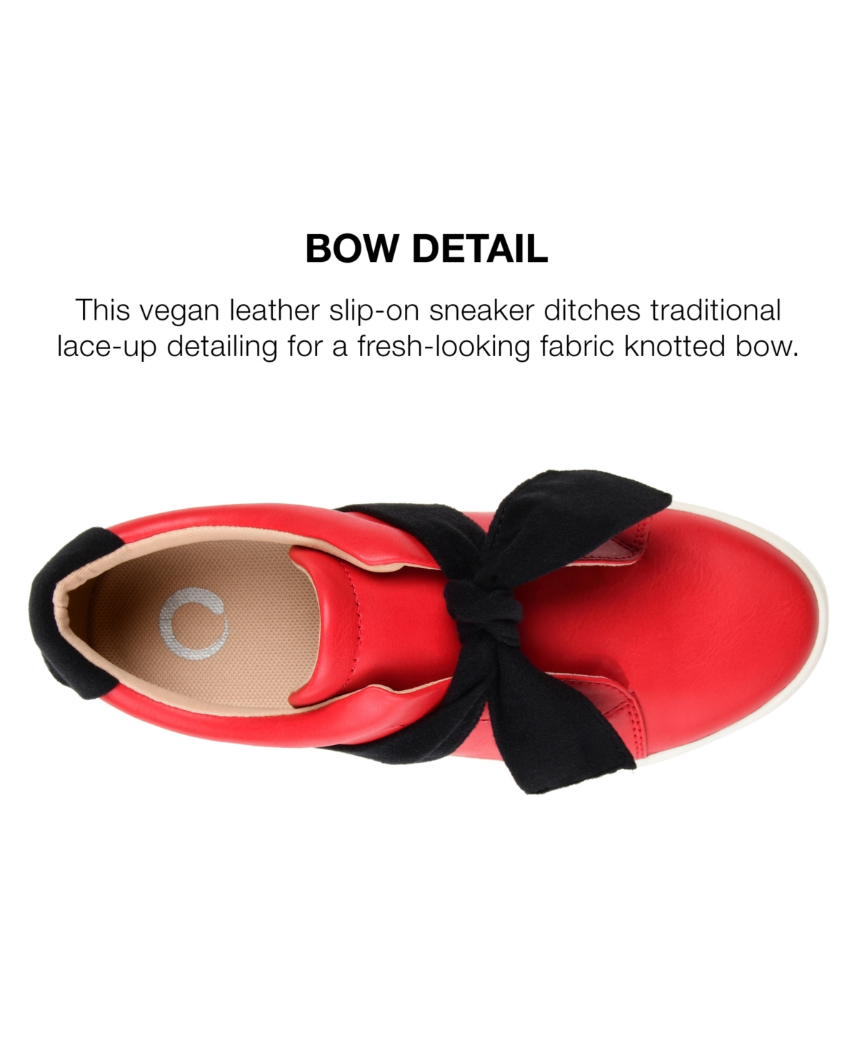 Journee Collection Women's Abrina Bow Detail Slip On Sneakers