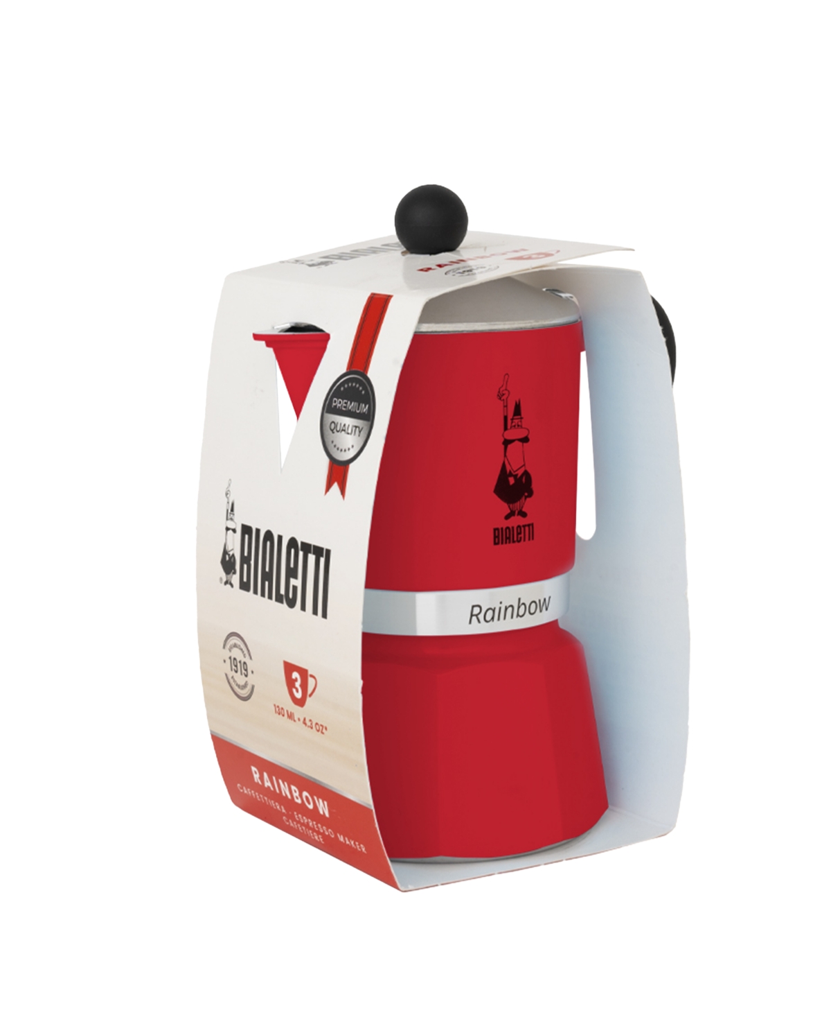 Bialetti Rainbow 139 ml 6 Cups Coffeemaker In Red