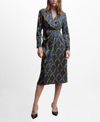 mango dresses midi Mango's new-in burgundy dress is the chic wardrobe staple with endless styling possibilities The Mango midi dress with a soft bubble hem in chocolate is a stylish addition to any wardrobe MANGO Women's Geometric Print Midi