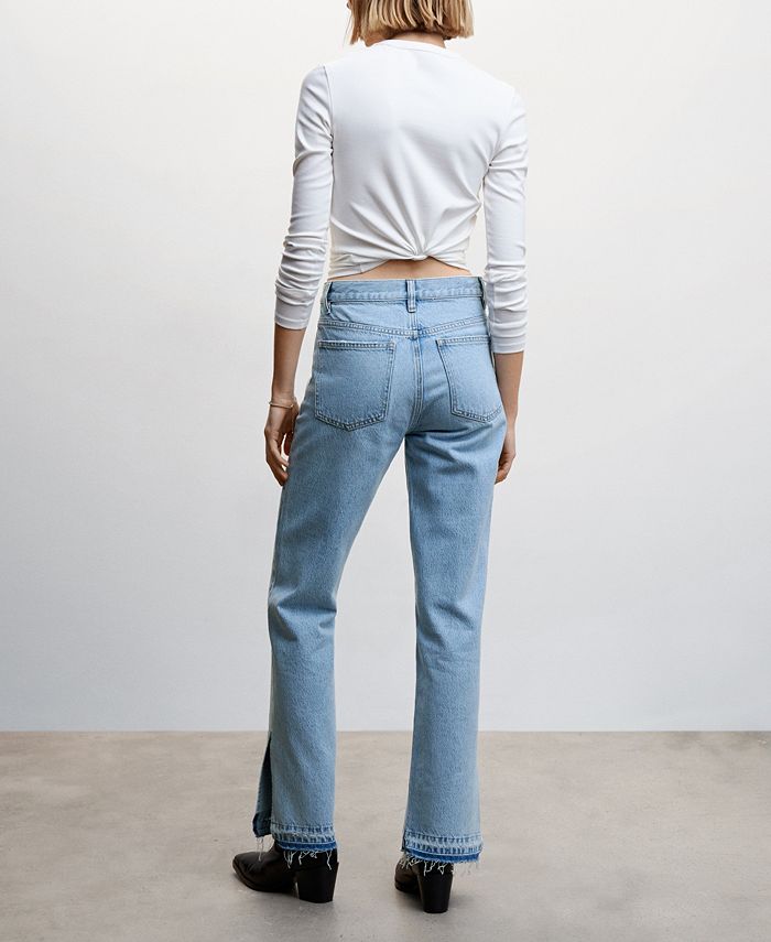 MANGO Women's High-Rise Slits Straight Jeans & Reviews - Jeans - Women ...