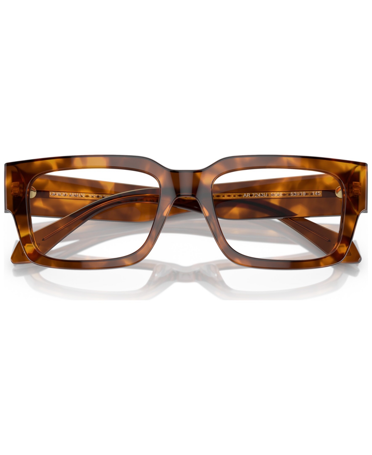 Giorgio Armani Men's Rectangle Eyeglasses, Ar7243u 51 In Red Havana