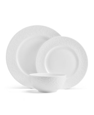 Embossed Bone China 18 Pc. Dinnerware Set, Service for 6