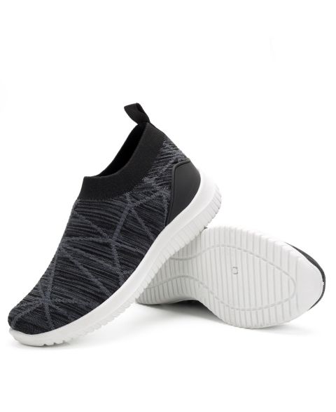 Женские кроссовки Mio Marino Casual Slip On Sneakers with Breathable Mesh, цвет: Чёрный