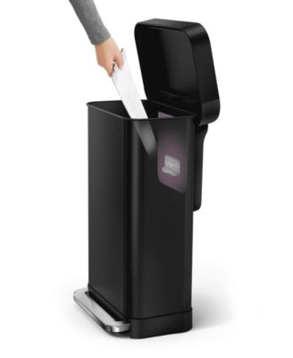 45 Liter Rectangular Liner Rim Steel Kitchen Trash Can with Liner Pocket