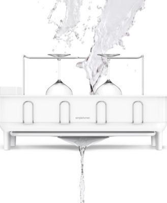 Steel Frame Kitchen Dish Drying Rack with Swivel Spout Drain