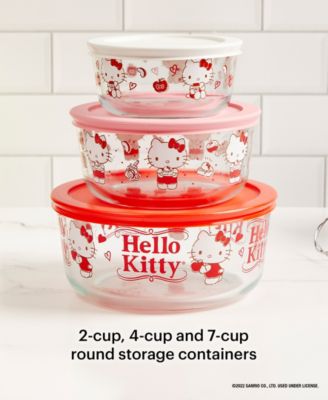 Pyrex 6 Piece Glass Storage Set Hello Kitty