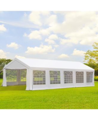 16' x 32' Large Outdoor Carport Canopy Party Tent with Removable Protective Sidewalls & Versatile Uses, White