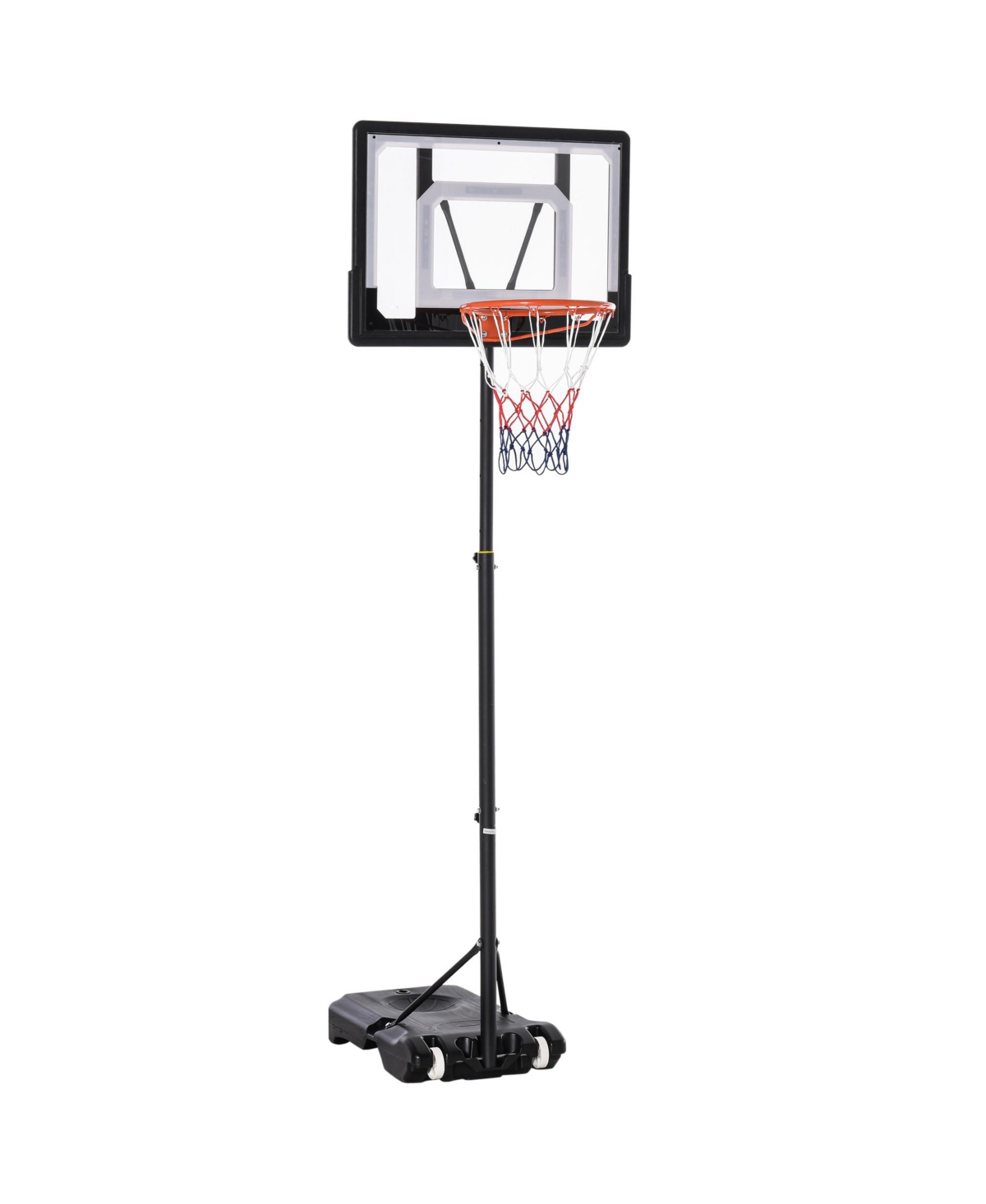 Portable Basketball Hoop System Stand with 33in Backboard, Height Adjustable 5FT-7FT for Indoor Outdoor Use - Black