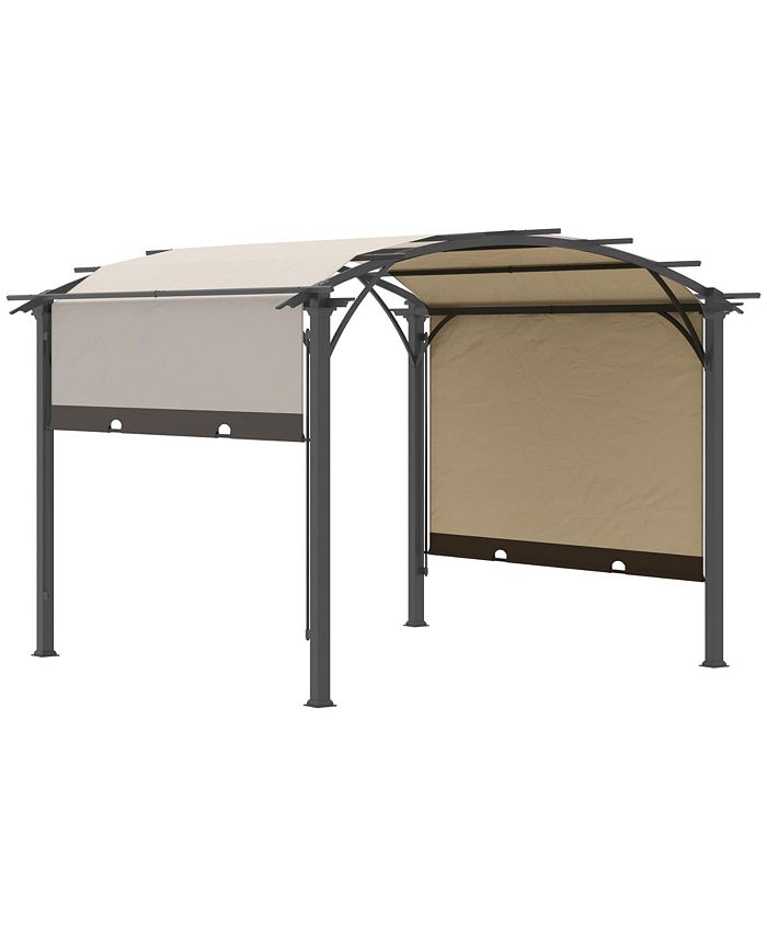 Outsunny 11' x 11' Outdoor Retractable Pergola Canopy with Sun Shade