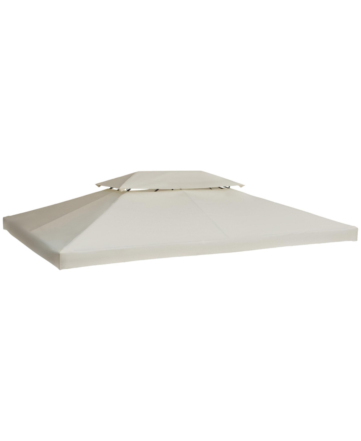 13.1' x 9.84' Gazebo Replacement Canopy 2 Tier Top Uv Cover Pavilion Garden Patio Outdoor, Cream White (Top Only) - White
