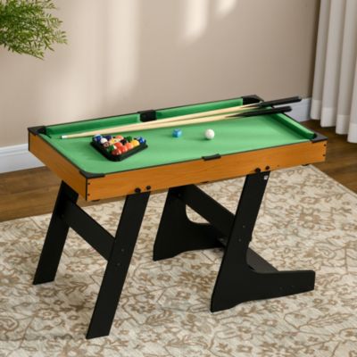 40'' Mini Pool Table Set Tabletop Billiards Game, Easy Folding with Cues