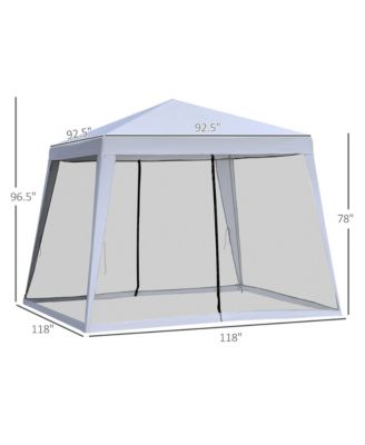 Outdoor Sun Shade Gazebo Canopy Tent with Mesh Screen Walls -