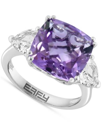 EFFY Collection - Amethyst (7 ct. t.w.) & White Topaz (1-1/10 ct. t.w.) Ring in Sterling Silver