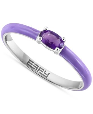 EFFY Collection - Pink Opal (1/6 ct. t.w.) & Enamel Ring in Sterling Silver