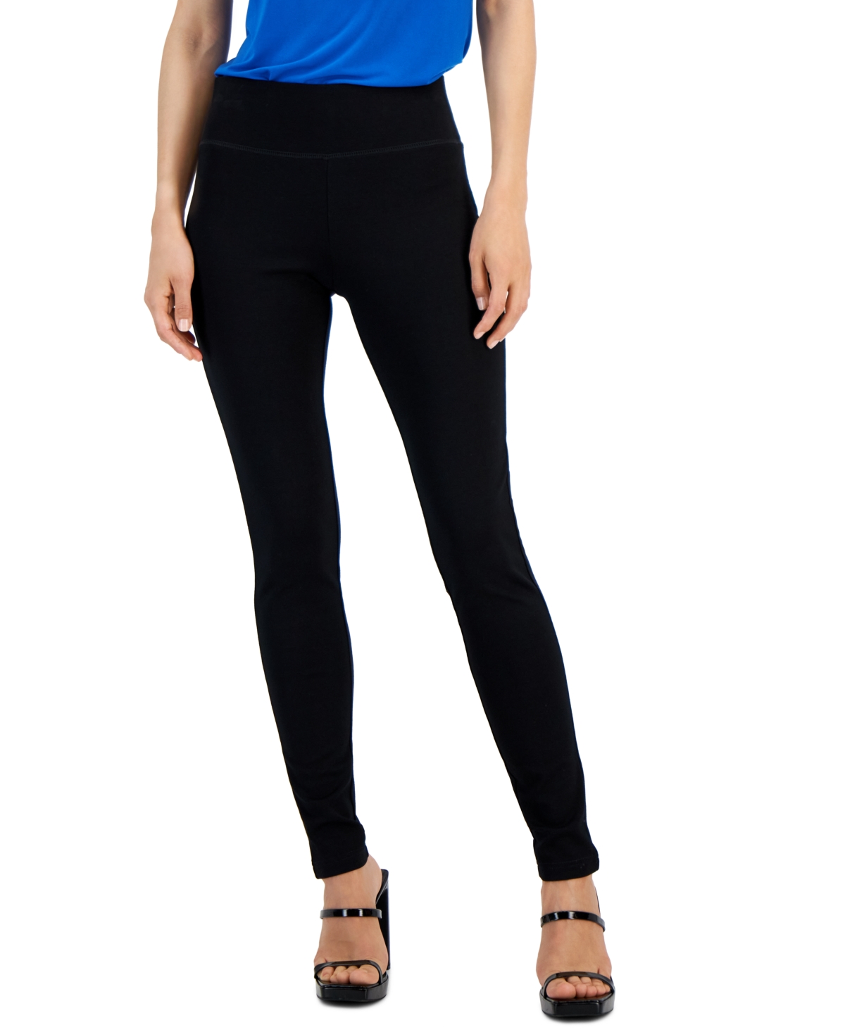 Women's Pull-On Ponte Pants, Created for Macy's - Deep Black