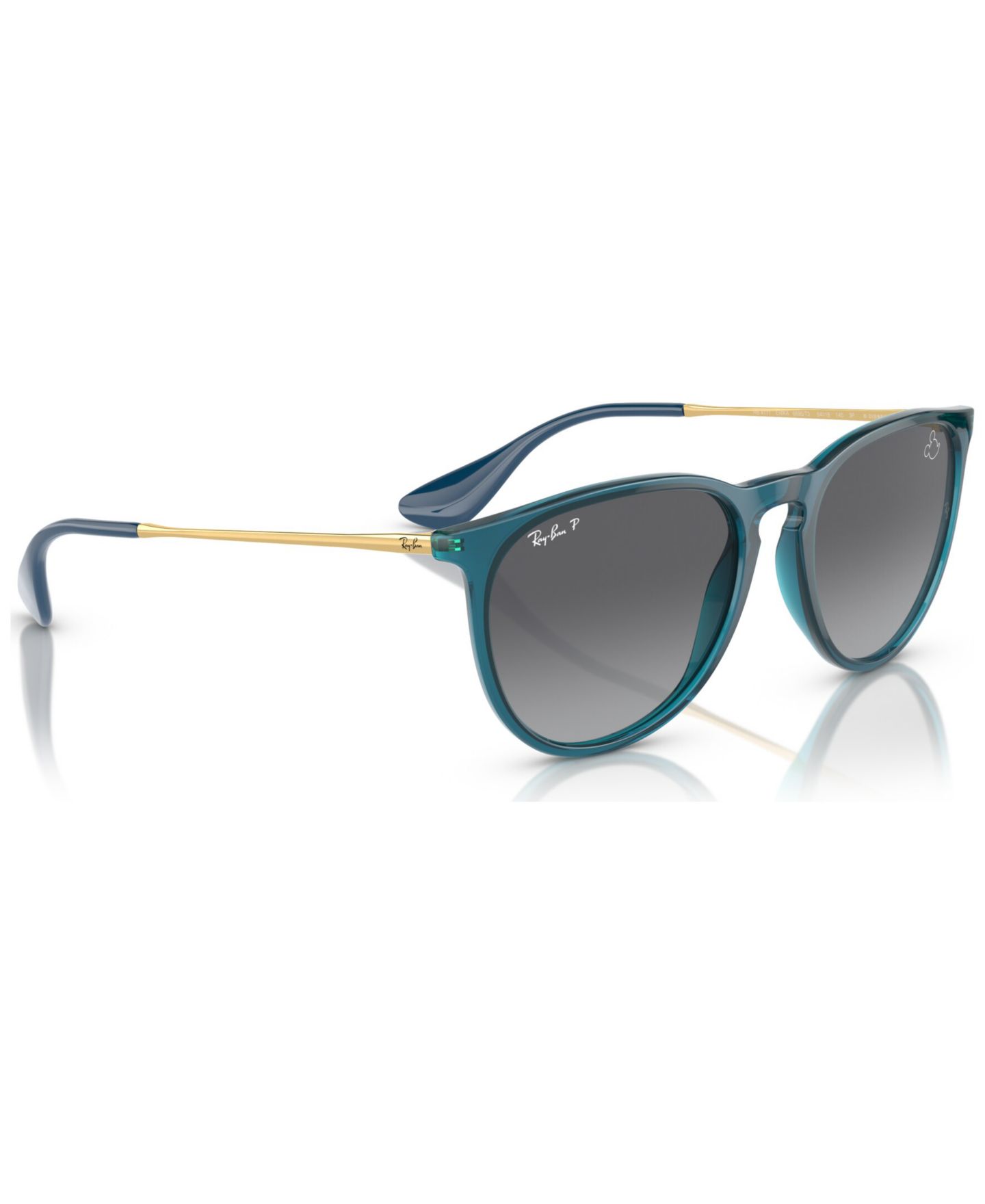Женские солнцезащитные очки Ray-Ban Polarized Sunglasses, RB4171 Disney Collection Erika, цвет: Прозрачный бирюзовый — фото 2
