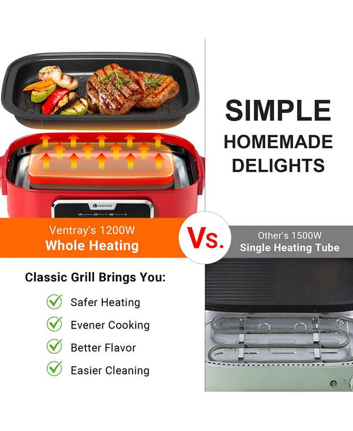 Ventray Electric Grill, 1200W Smokeless indoor Grill, Tabletop Cooking