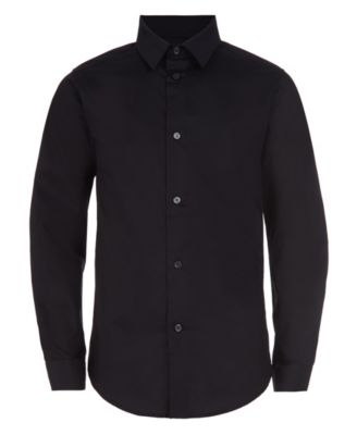 Big Boys Husky Solid Stretch Poplin Shirt