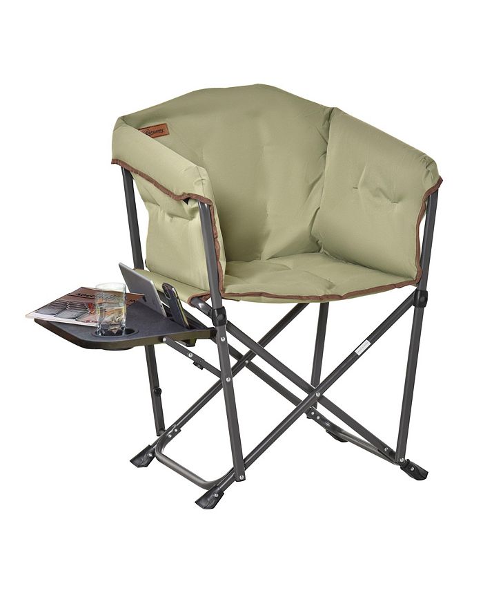 Outsunny Fully Padded Director Chair, Folding Camping Chair with Thick
