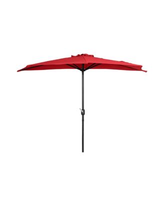 9 Ft Outdoor Patio Half Market Umbrella with Crank