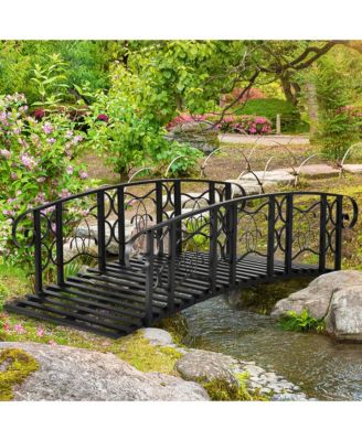6' Garden Bridge with 660 lbs. Capacity Steel Pond Bridge,
