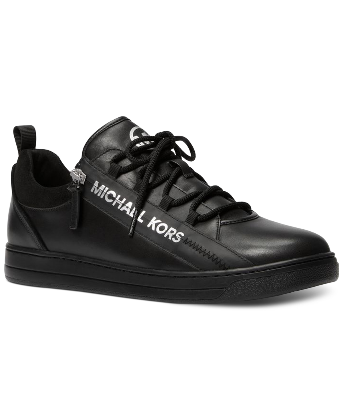 Michael Kors Men's Keating Zip Lace-up Sneakers In Black ModeSens