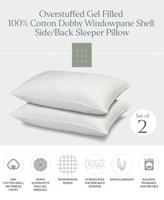 Ella Jayne 100% Cotton Dobby-Box Shell Firm Density Side/Back Sleeper Down Alternative 2-Pack Pillow, Queen