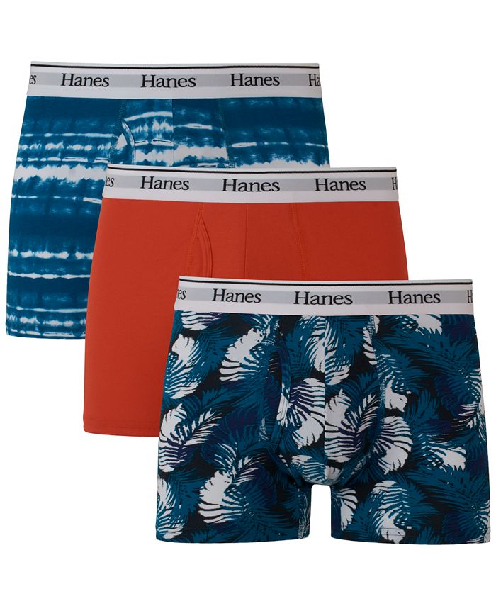Hanes Originals Men’s Boxer Briefs, Moisture-Wicking Stretch Cotton, 3-Pack