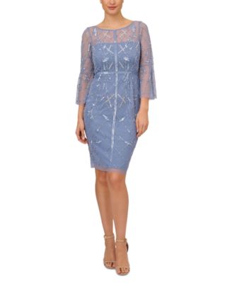 Adrianna Papell - Women's Boat-Neck Beaded Sheath Dress