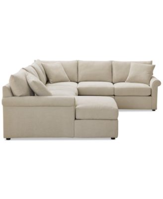 CLOSEOUT! Wrenley 131" 6-Pc. Fabric Modular Sectional Chaise Sofa, Created for Macy's