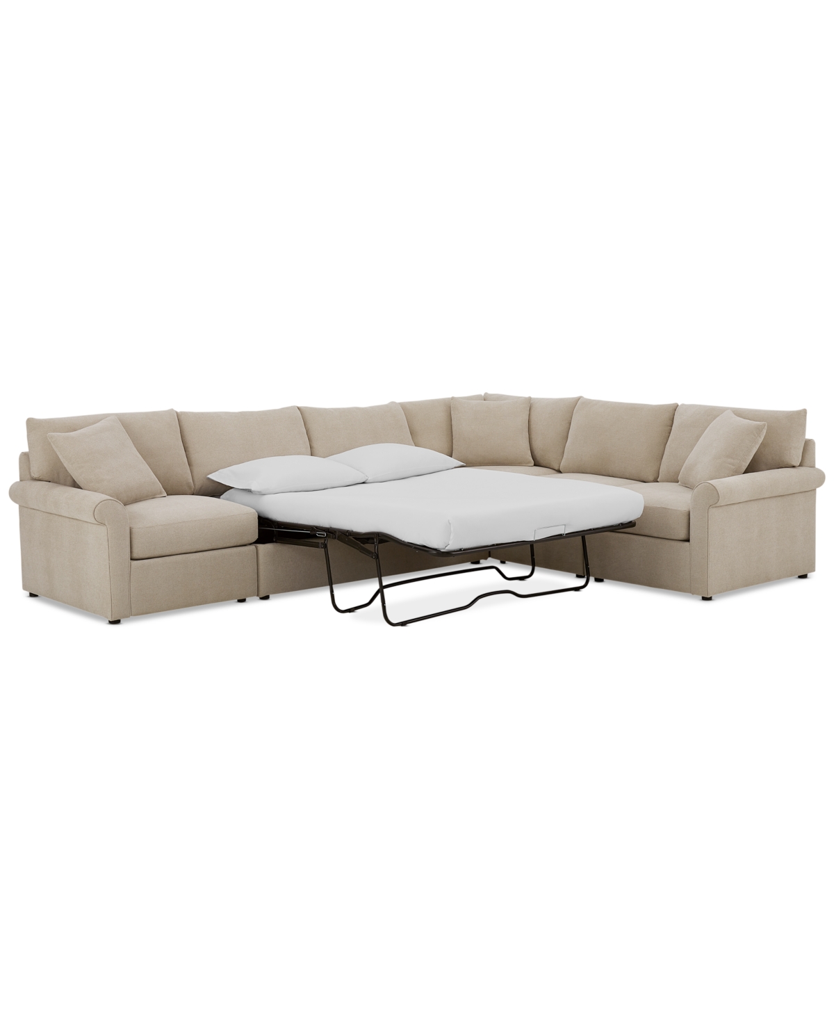 Furniture Wrenley 137" 5-pc. Fabric L-shape Modular Sleeper Sectional Sofa, Created For Macy's In Dove