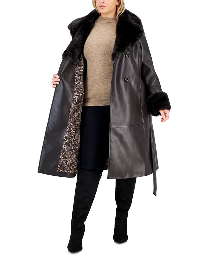 Manteau Via Spiga Femme En Laine Avec Ceinture - Taille 6, Noir/violet, Neuf Avec étiquettes