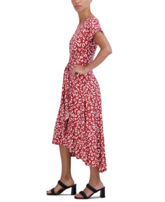 Robbie Bee Women's Tie-Waist Printed Midi Dress - Macy's