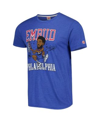 Men's Joel Embiid Royal Philadelphia 76ers Caricature Tri-Blend T-shirt
