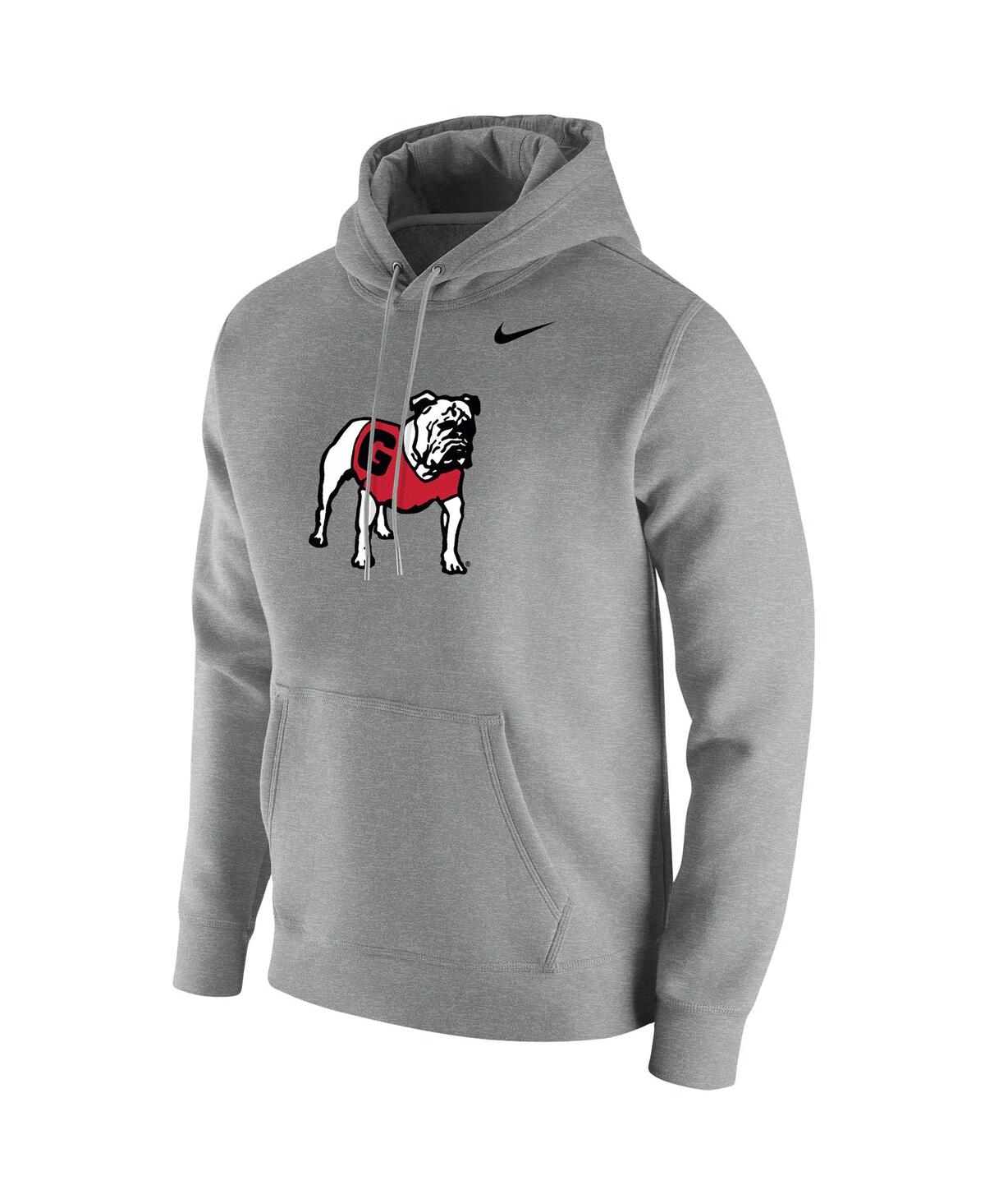 Shop Nike Men's  Heathered Gray Georgia Bulldogs Vintage-like School Logo Pullover Hoodie