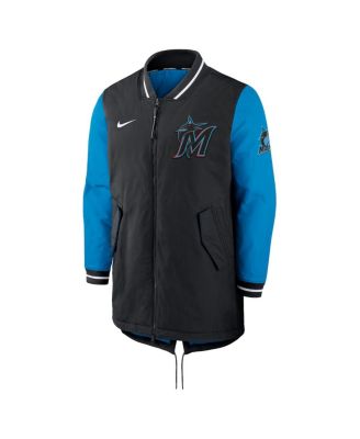 Men's Black Miami Marlins Dugout Performance Full-Zip Jacket