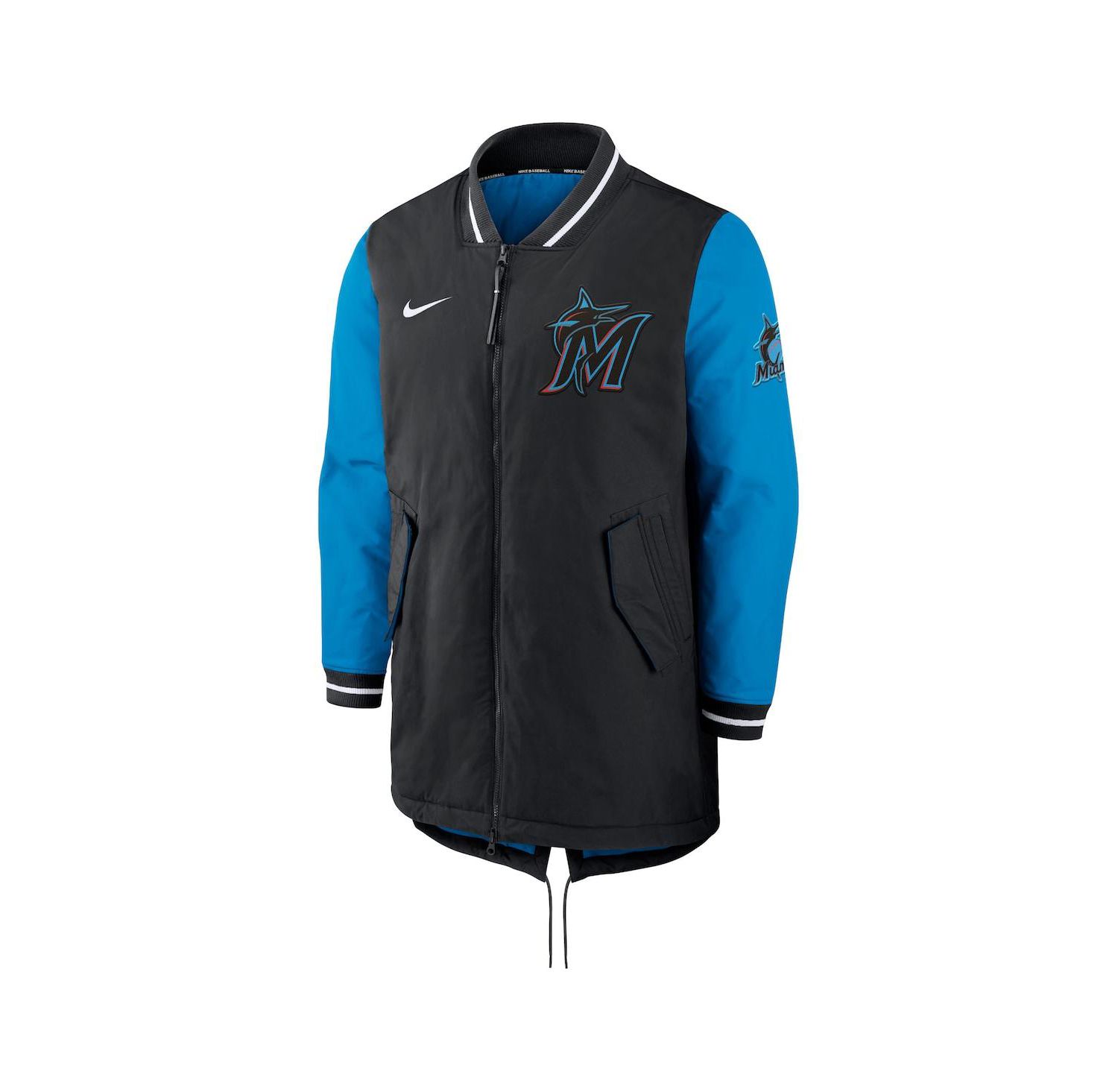 Men's Black Miami Marlins Dugout Performance Full-Zip Jacket