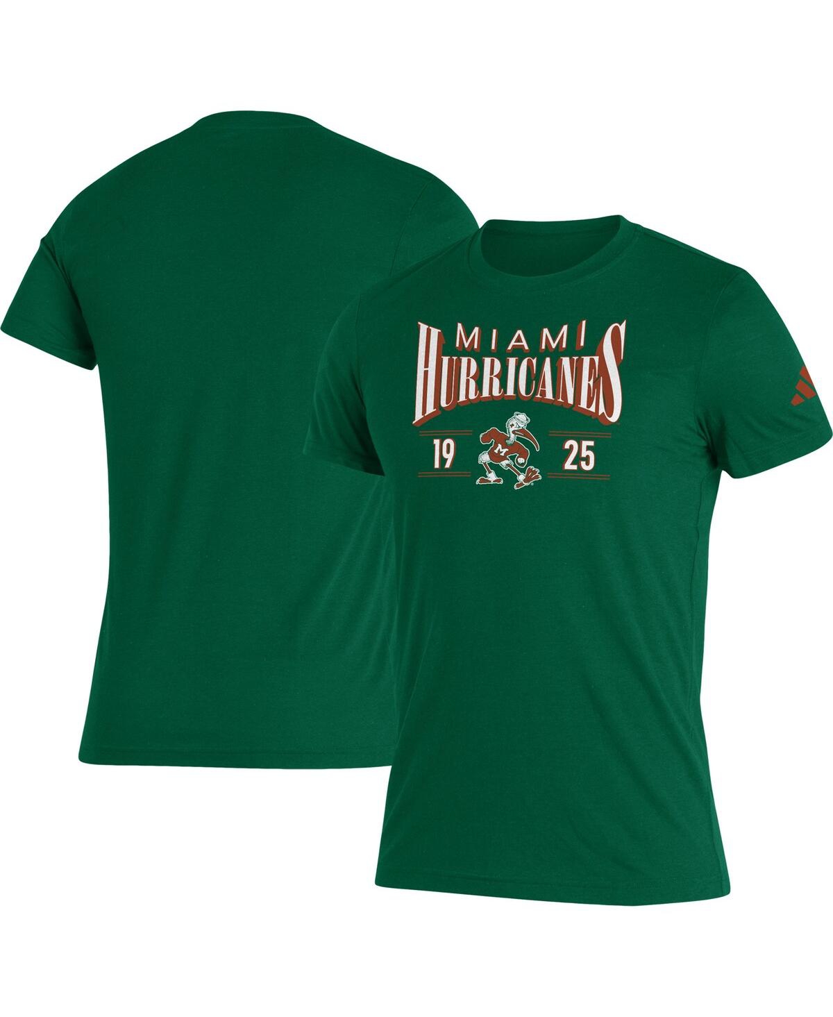 Men's adidasMiami Hurricanes Along The Shadow Tri-Blend T-shirt - Green