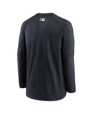 Men's Navy Cleveland Guardians Authentic Collection Logo Performance Long Sleeve T-shirt