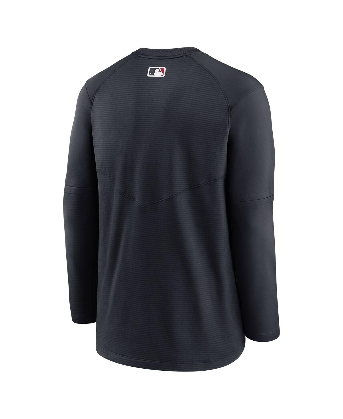 Men's NikeCleveland Guardians Authentic Collection Logo Performance Long Sleeve T-shirt - Navy