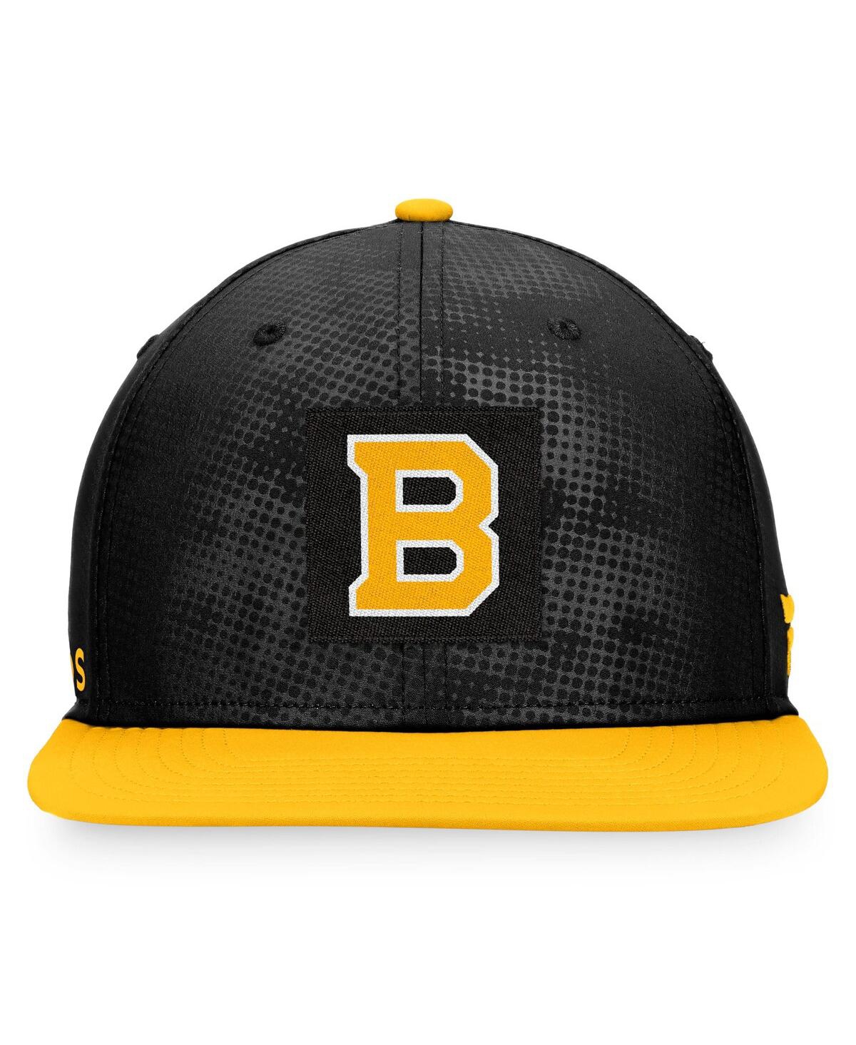 Shop Fanatics Men's  Black, Gold Boston Bruins Authentic Pro Alternate Logo Snapback Hat In Black,gold
