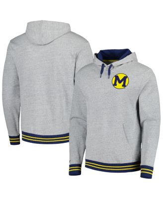 Men's Heather Gray Michigan Wolverines Pullover Hoodie