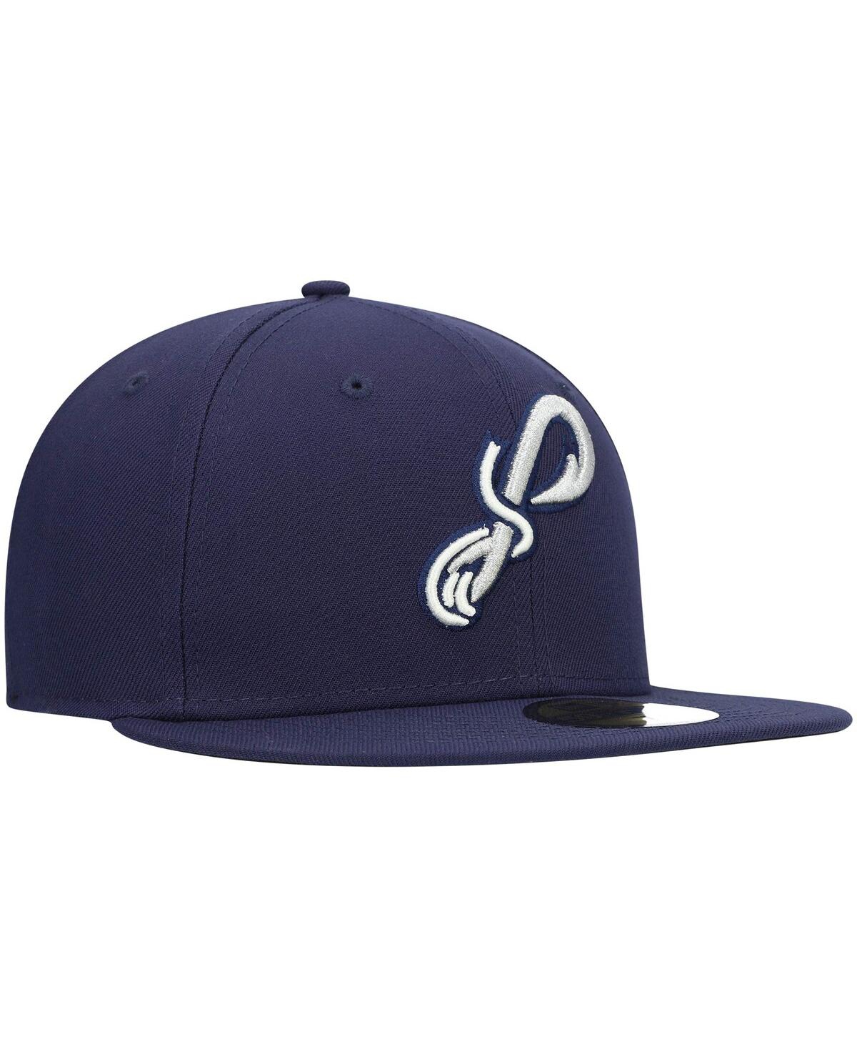 Men's New EraPensacola Blue Wahoos Authentic Collection Team Alternate 59FIFTY Fitted Hat - Navy