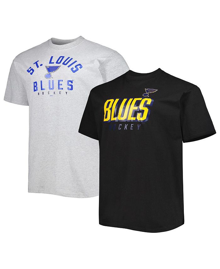 Profile Men's Black, Heather Gray St. Louis Blues Big and Tall Two