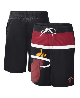 Men's Black Miami Heat Sea Wind Swim Trunks