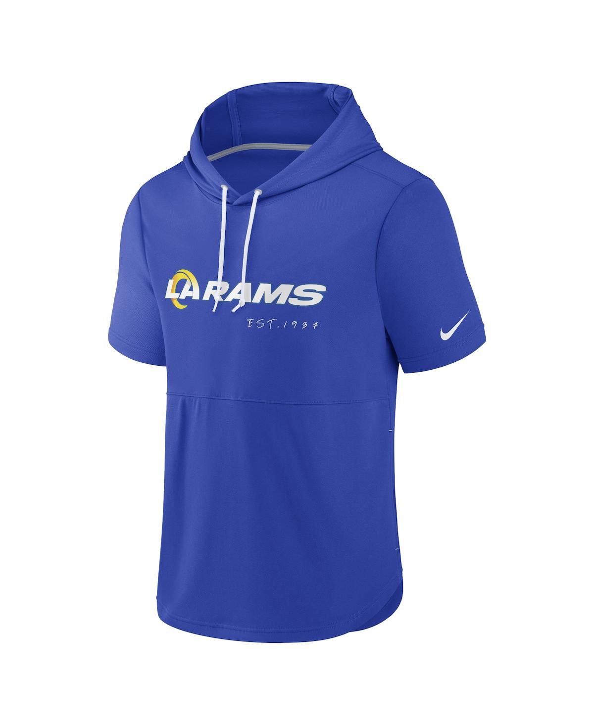 Men's NikeLos Angeles Rams Short Sleeve Pullover Hoodie - Royal