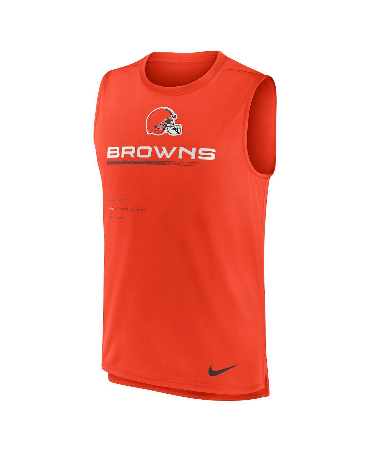 Shop Nike Men's  Orange Cleveland Browns Muscle Trainer Tank Top