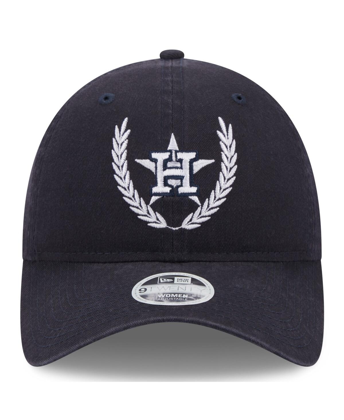 Shop New Era Women's  Navy Houston Astros Leaves 9twenty Adjustable Hat