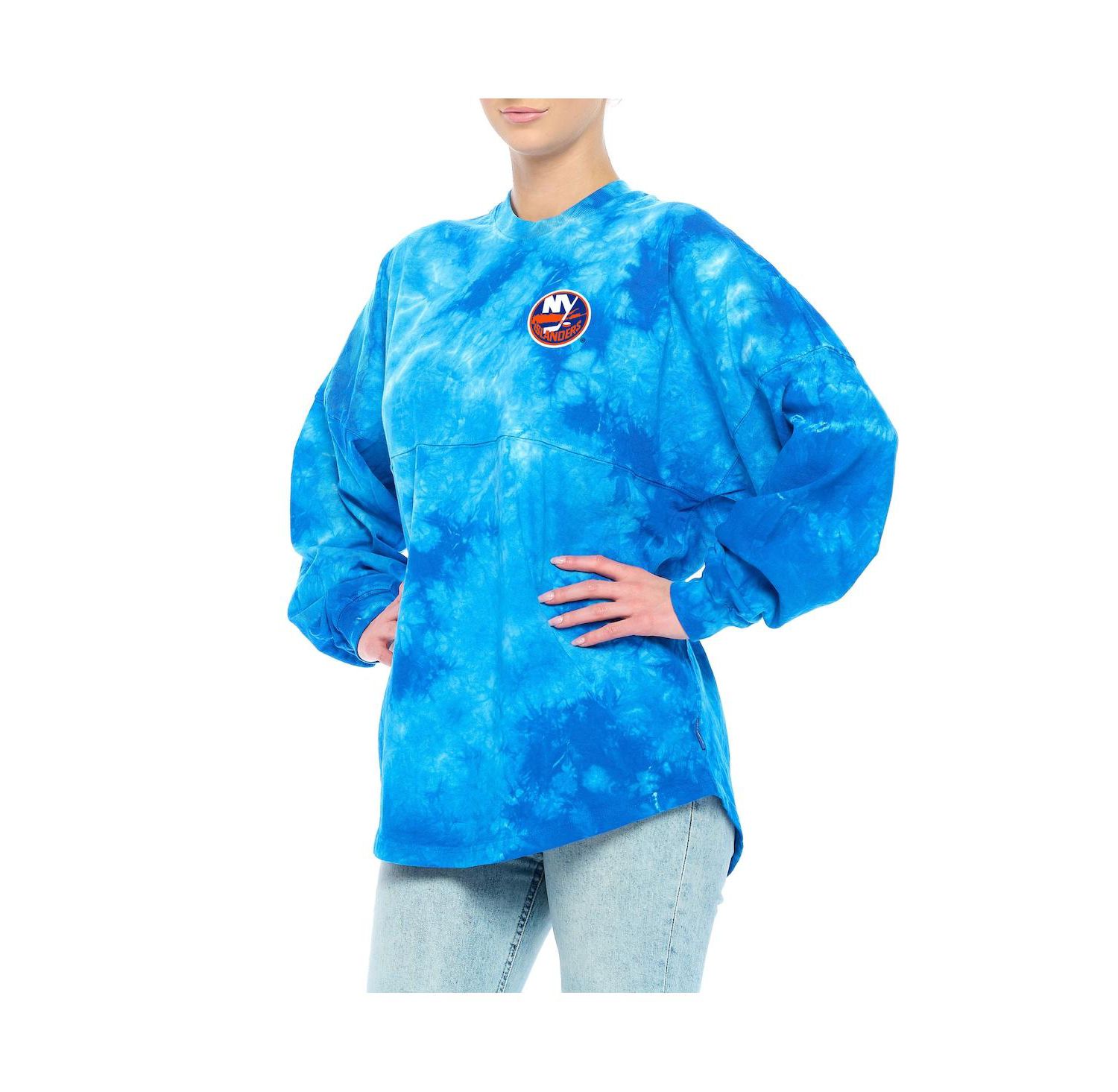 Women's Royal New York Islanders Crystal-Dye Long Sleeve T-shirt